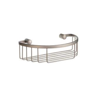 Smedbo D2011N 9 in. Wall Mounted Single Level Rounded Shower Basket in Brushed Nickel from the Sideline Collection